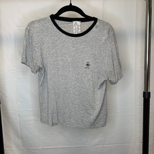 Gray t-shirt “bee nice” embroidery
